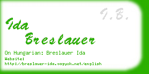 ida breslauer business card